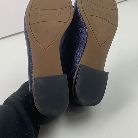 Franco Sarto Metallic Purple Pointed Toe Loafers size 9 ½ - Picture 8 of 11